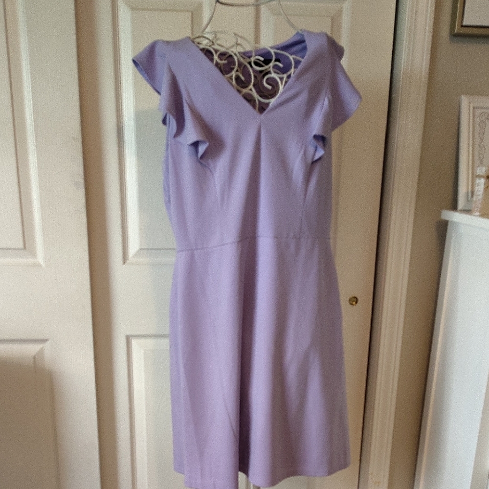 Chic Lilac Ruffle Sleeve Mini Dress